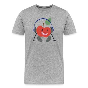 Obst Apfel - Männer Premium Bio T-Shirt - Grau meliert - Vorne - Damien (186cm)