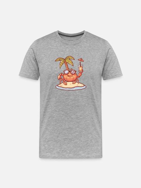Vacances d’été Crabe Crabe - T-shirt bio Premium Homme - gris chiné
