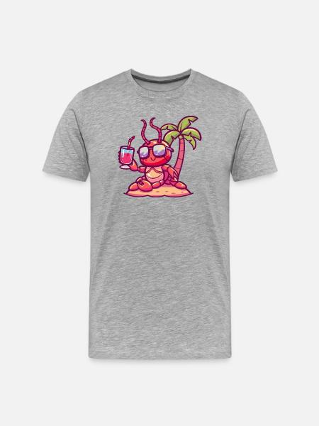 Lobster Crab Summer Holiday - Men's Premium Organic T-Shirt - heather grey
