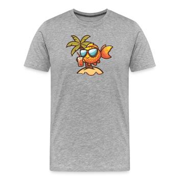 Goldfisch Sommer Palme - Männer Premium Bio T-Shirt - Grau meliert - Vorne - Damien (186cm)