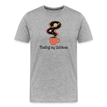 Retro Coffee " Fueling my Universe " - Men's Premium Organic T-Shirt - heather grey - Front - Damien (186cm)