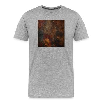 Beschädigtes Leder und goldene Patina - Männer Premium Bio T-Shirt - Grau meliert - Vorne - Damien (186cm)