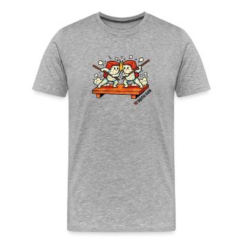 Bojutsu Sushi Duel - T-shirt bio Premium Homme - gris chiné - Devant - Damien (186cm)