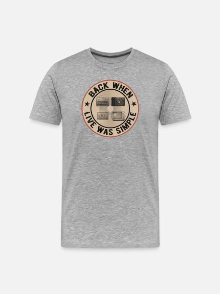 Back When Life Was Simple – Retro Nostalgia - Men's Premium Organic T-Shirt - heather grey