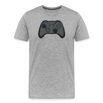 Gamepad Controller Icon - Männer Premium Bio T-Shirt - Grau meliert - Vorne - Damien (186cm)