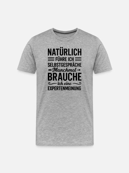 Lustiger Spruch Selbstgespräche Design - Männer Premium Bio T-Shirt - Grau meliert