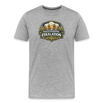 Trachtengruppe Eskalation Bier Spruch - Männer Premium Bio T-Shirt - Grau meliert - Vorne - Damien (186cm)