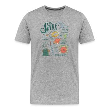 Le Seigneur Des Anneaux Essentiels Collage Comté - T-shirt bio Premium Homme - gris chiné - Devant - Damien (186cm)