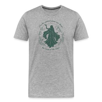 Le Seigneur Des Anneaux Galadriel Avec Citation - T-shirt bio Premium Homme - gris chiné - Devant - Damien (186cm)