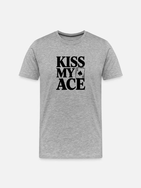 Küss mein Ass - Männer Premium Bio T-Shirt - Grau meliert