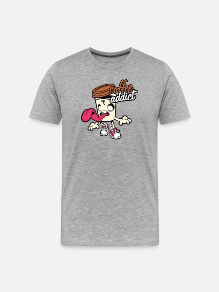 coffee addict - Men's Premium Organic T-Shirt - heather grey