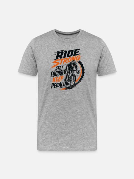Ride Strong Cycling - Men's Premium Organic T-Shirt - heather grey
