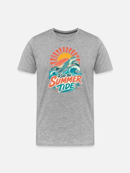 Summer Turtle Surf - Men's Premium Organic T-Shirt - heather grey
