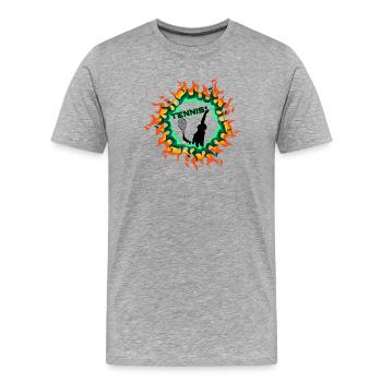 Hoop Flames Tennis - Men's Premium Organic T-Shirt - heather grey - Front - Damien (186cm)