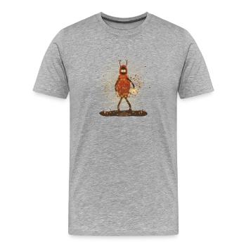 Esprit de la forêt d’automne avec manteau foliaire - T-shirt bio Premium Homme - gris chiné - Devant - Damien (186cm)