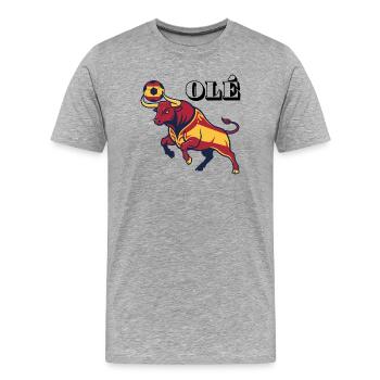 Art espagnol du taureau - T-shirt bio Premium Homme - gris chiné - Devant - Damien (186cm)
