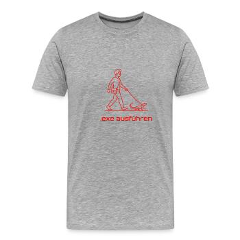 Exe Echse ausfuehren Admin Sysadmin Geschenk rot - Männer Premium Bio T-Shirt - Grau meliert - Vorne - Damien (186cm)
