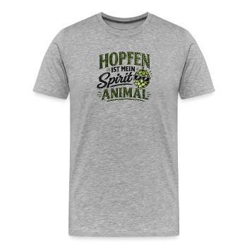 Le houblon est mon animal spirituel - T-shirt bio Premium Homme - gris chiné - Devant - Damien (186cm)