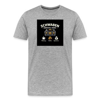 Schwaben Survivalmodus Toolbox - Männer Premium Bio T-Shirt - Grau meliert - Vorne - Damien (186cm)