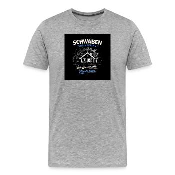 Schwaben Engineering Hausbau - Männer Premium Bio T-Shirt - Grau meliert - Vorne - Damien (186cm)