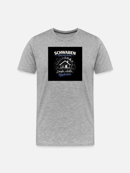 Schwaben Engineering Hausbau - Männer Premium Bio T-Shirt - Grau meliert