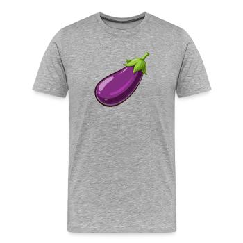 Aubergine - T-shirt bio Premium Homme - gris chiné - Devant - Damien (186cm)