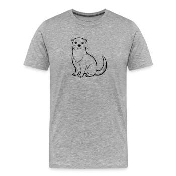 Mignonne loutre - T-shirt bio Premium Homme - gris chiné - Devant - Damien (186cm)