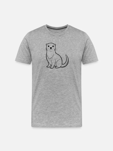 Süßer Otter - Männer Premium Bio T-Shirt - Grau meliert