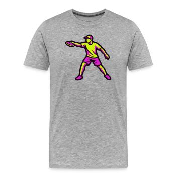 Disc Golf Drop Silhouette - T-shirt bio Premium Homme - gris chiné - Devant - Damien (186cm)