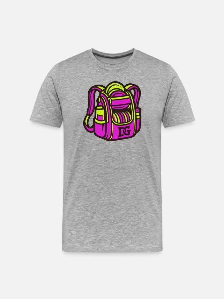Disc Golf Backpack Bag Clipart - Men's Premium Organic T-Shirt - heather grey