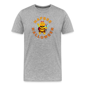 Super-héros abeille d'Halloween - T-shirt bio Premium Homme - gris chiné - Devant - Damien (186cm)