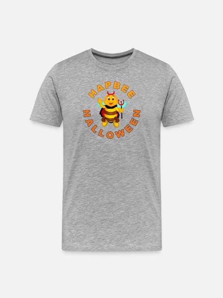 Halloweenbee Superheld - Männer Premium Bio T-Shirt - Grau meliert