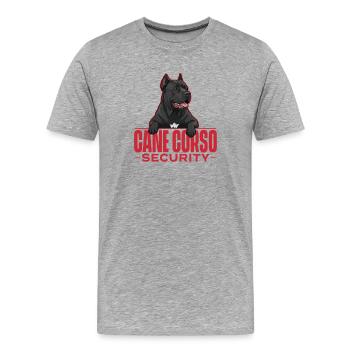 Cane Corso Sécurité Garde des Mastiffs Italiens - T-shirt bio Premium Homme - gris chiné - Devant - Damien (186cm)