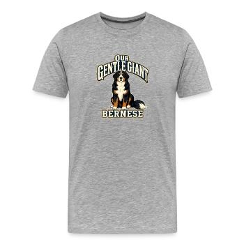 Notre gentille Géant Géant Famille de Montagne Bernois Pride - T-shirt bio Premium Homme - gris chiné - Devant - Damien (186cm)