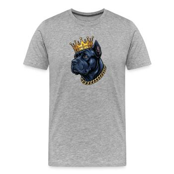 Cane Corso Crown Italian Mastiff Royal - T-shirt bio Premium Homme - gris chiné - Devant - Damien (186cm)