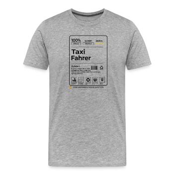 Taxifahrer – 100 % Erfahrung & Geduld - Männer Premium Bio T-Shirt - Grau meliert - Vorne - Damien (186cm)