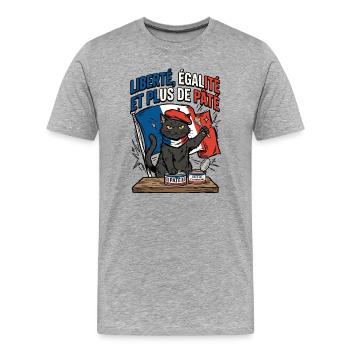 Plus de Pate - T-shirt bio Premium Homme - gris chiné - Devant - Damien (186cm)