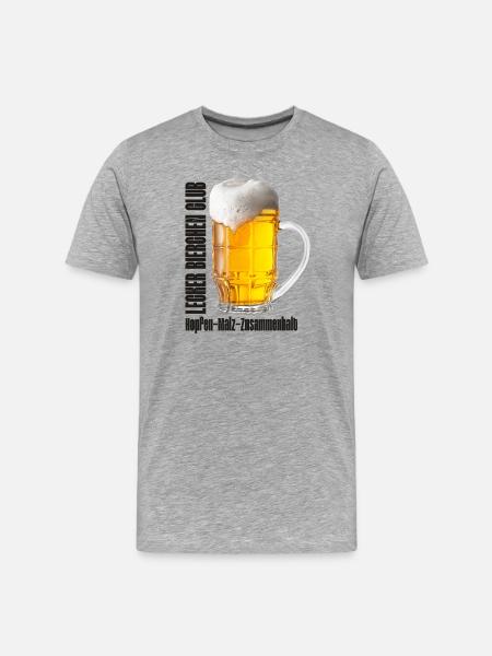Lecker Bierchen Club Bier Bierglas - Männer Premium Bio T-Shirt - Grau meliert