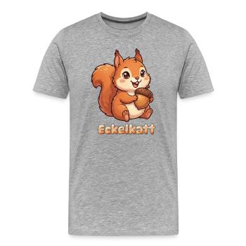 Édition Plattdüütsch : Eckelkatt - T-shirt bio Premium Homme - gris chiné - Devant - Damien (186cm)