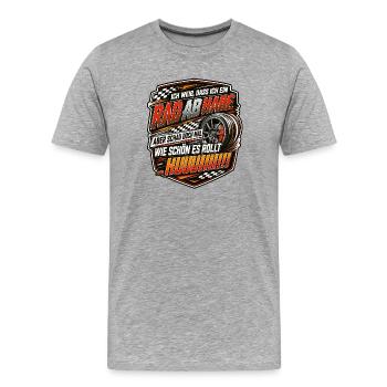 Rad ab habe: Wie schön es rollt - Männer Premium Bio T-Shirt - Grau meliert - Vorne - Damien (186cm)