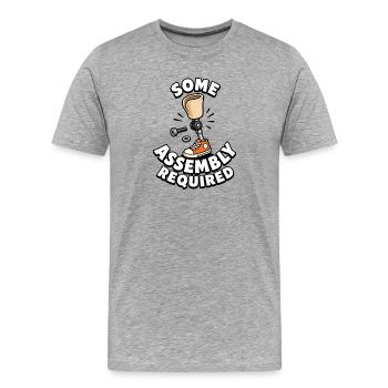 Assemblée requise pour amputé de jambe drôle - T-shirt bio Premium Homme - gris chiné - Devant - Damien (186cm)