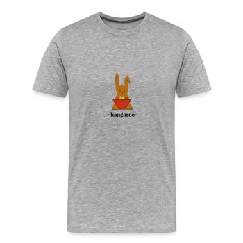 Kangourou avec une poche rouge - T-shirt bio Premium Homme - gris chiné - Devant - Damien (186cm)