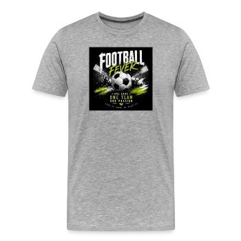 Fußball Fever: Teamgeist & Leidenschaft - Männer Premium Bio T-Shirt - Grau meliert - Vorne - Damien (186cm)