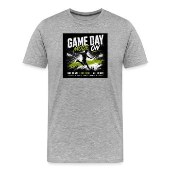 Mode Jour de Match Actif - T-shirt bio Premium Homme - gris chiné - Devant - Damien (186cm)