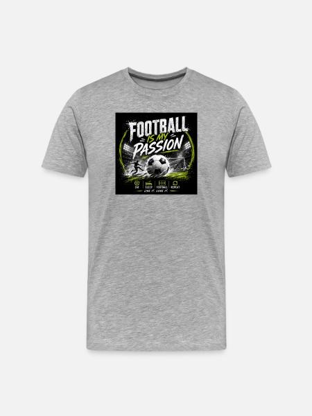 Football My passion - Men's Premium Organic T-Shirt - heather grey