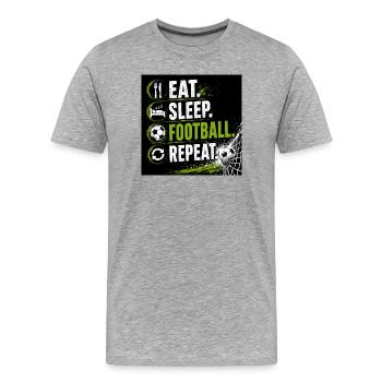Mange Sommeil Football Répétition - T-shirt bio Premium Homme - gris chiné - Devant - Damien (186cm)