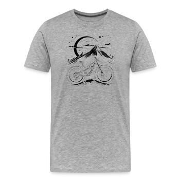 Croquis de VTT - T-shirt bio Premium Homme - gris chiné - Devant - Damien (186cm)