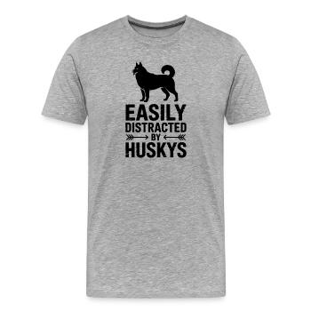 Paroles Husky, Cadeau Husky Drôle Husky - T-shirt bio Premium Homme - gris chiné - Devant - Damien (186cm)