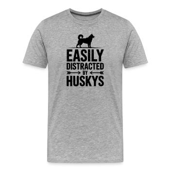 Paroles Husky, Cadeau Husky Drôle Husky - T-shirt bio Premium Homme - gris chiné - Devant - Damien (186cm)