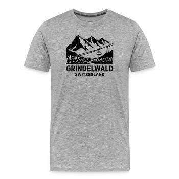 Grindelwald, Suisse - T-shirt bio Premium Homme - gris chiné - Devant - Damien (186cm)